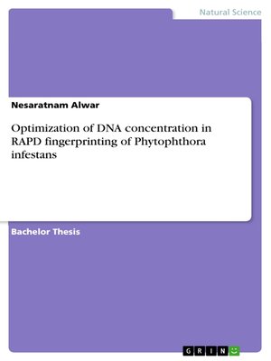 cover image of Optimization of DNA concentration in RAPD fingerprinting of Phytophthora infestans